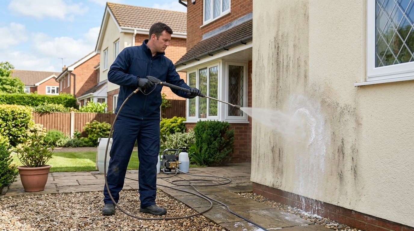 Walls - Gentle soft washing for render